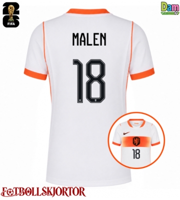 Nederländerna Donyell Malen #18 Bortatröja Dam VM 2026 Kortärmad
